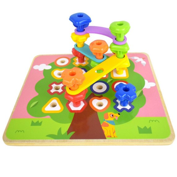 TOOKY TOY Daugiafunkcinė Lentos Rinkinys Su Spalvotais Varžtais Mokomosios Formos