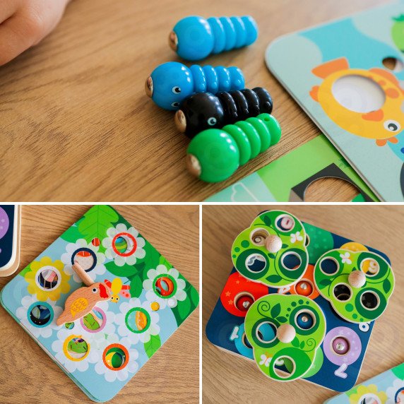 TOOKY TOY 2-ių-1 Medinis Arkadinis Žaidimas Traukite Vabzdžius vaikams