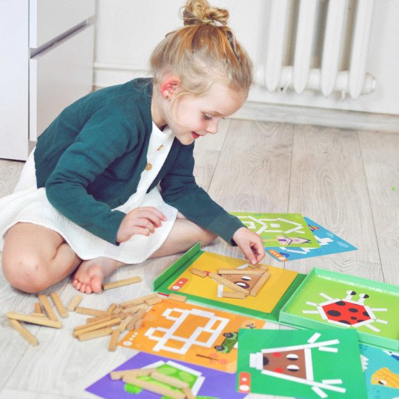 TOOKY TOY Mįslės Loginio Žaidimo Mįslės Magnetinės Kokybinės Plokštelės Vaikams 49 vnt.