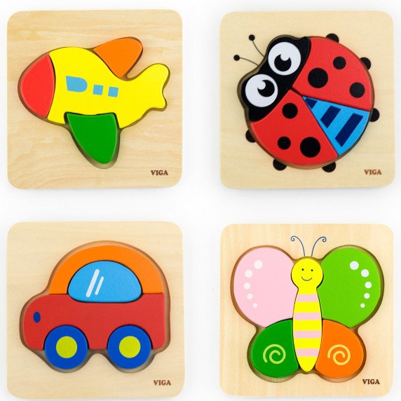 VIGA Kūdikio pirmoji Medinė puzzle Meškiukas