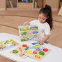 VIGA Medinis Puslenis Montessori 2 į 1 Figūros Transporto Priemonės