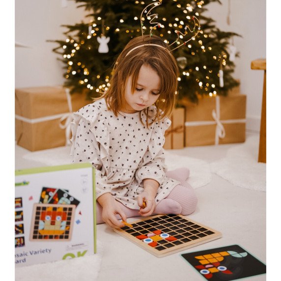 TOOKY TOY Medinis mozaikinis Montessori galvosūkis