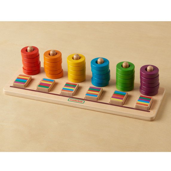 MASTERKIDZ Montessori skaičiavimo ir spalvų mokymosi galvosūkis su rikiuokliu