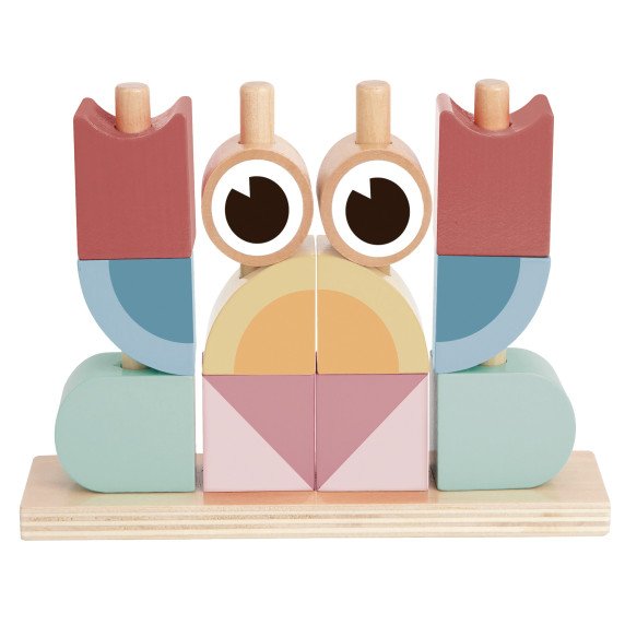 TOOKY TOY Krabas Iš Medžio Galvosūkių Bokštai Blokai Pastelinės Palangės
