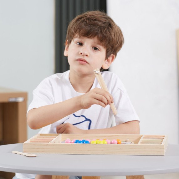 VIGA medinis kamuolių surinkimo ir suderinimo žaidimas Montessori galvosūkis