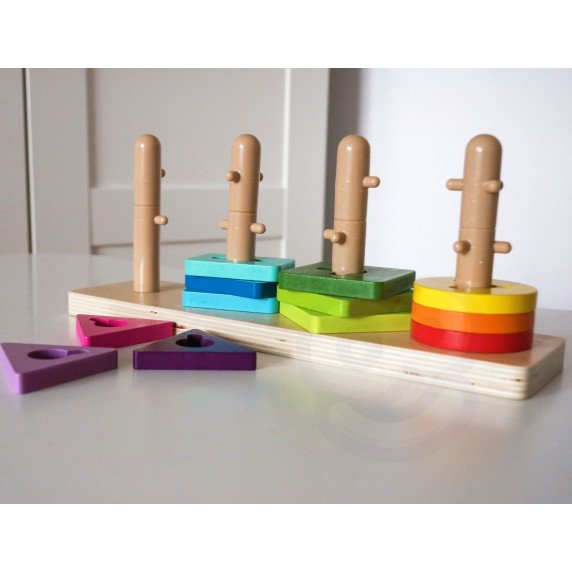 TOOKY TOY Formų rikiavimo žaislas su įvairiais Montessori blokais