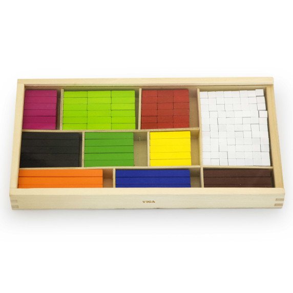 VIGA mediniai mokomieji lazdelės matematiniai Cuisenaire blokai