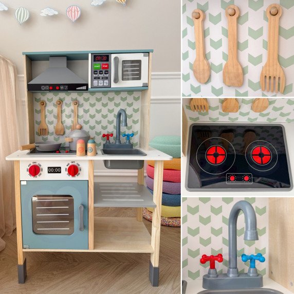 Stambi medinė vaikų virtuvė TOOKY TOY, 10 dalių, FSC