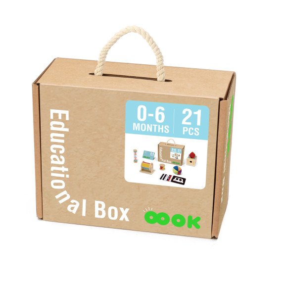 TOOKY TOY dėžutė XXL Montessori švietimo 6in1 pojūčių dėžutė 0-6 mėnesiai
