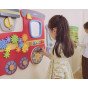 Montessori sensorinė manipuliacinė lenta „Traukinys“