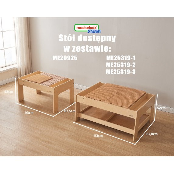 MASTERKIDZ Medinis mokomasis stalas + STEM Sienos priedai + 359 vnt.