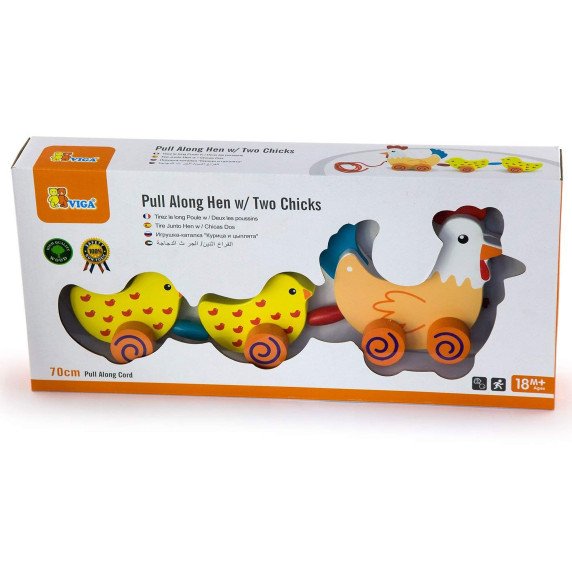VIGA Traukinys su viščiukais Hen 36 cm