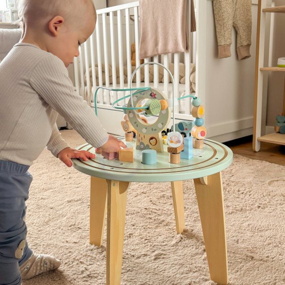 Medinis Montesori veiklos stalas „TOOKY TOY“ su variklinėmis ritinėlių juostomis
