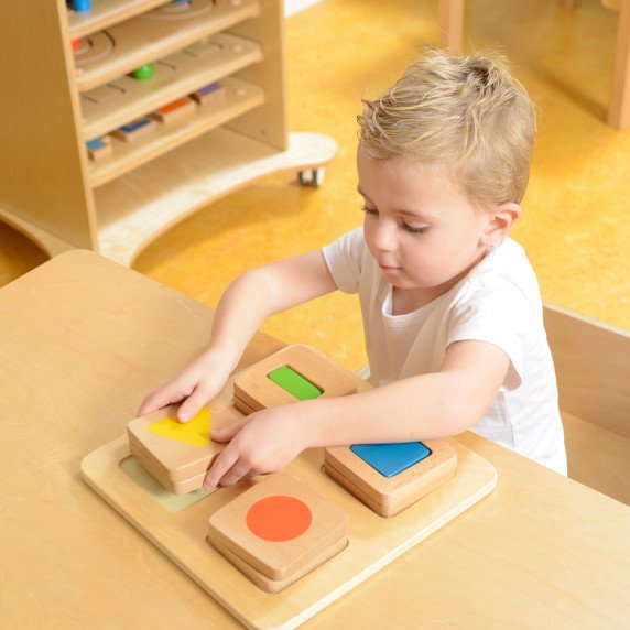 MASTERKIDZ Montessori Mediniai Kvadratai ir Spalvų Jutiklinis Rūšiaviklis