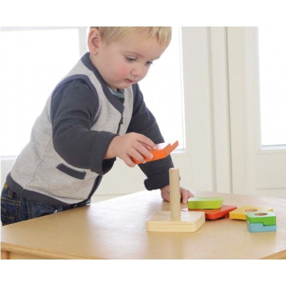 MASTERKIDZ Medinis Montesori piramidės rūšiavimo galvosūkis