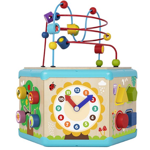 TOOKY TOY interaktyvi Medžio Montesorio šešiakampė atidarymo dėžutė