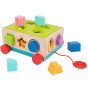 TOOKY TOY Medinis rūšiavimo vežimėlis su blokais 16 vnt.