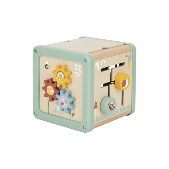 TOOKY TOY Medinis veiklos kubas su rūšiavimo labirintu