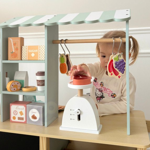 TOOKY TOY Produktų parduotuvės stalas Iš medžio Orkaitė Svarstyklių Kortelių skaitytuvas