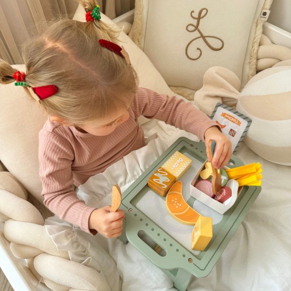 TOOKY TOY pusryčių rinkinys su lėkšte ir priedais