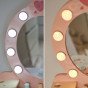 Medinis tualetinis stalas TOOKY TOY su kėdė, priedais, veidrodžiu su LED apšvietimu ir kosmetika