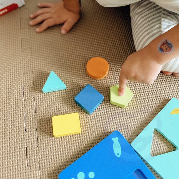 TOOKY TOY Montessori dėlionė Formos ir Spalvų Gyvūnai 6 Lentos FSC