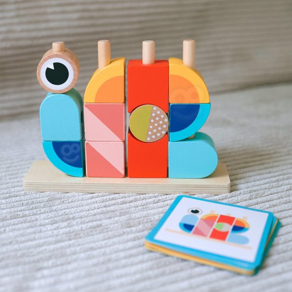 TOOKY TOY Kūrybinis medinis 3D kosmoso blokų krabas