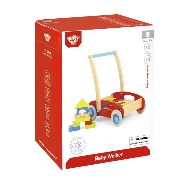TOOKY TOY Medinis paspirtukas vaikams + Kubai 23 vnt.