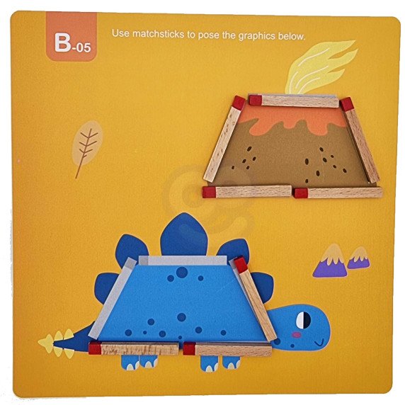 TOOKY TOY Medinis Montesori galvosūkis Loginė žaidimų galvosūkiai Magnetiniai deriniai vaikams 58 vnt.