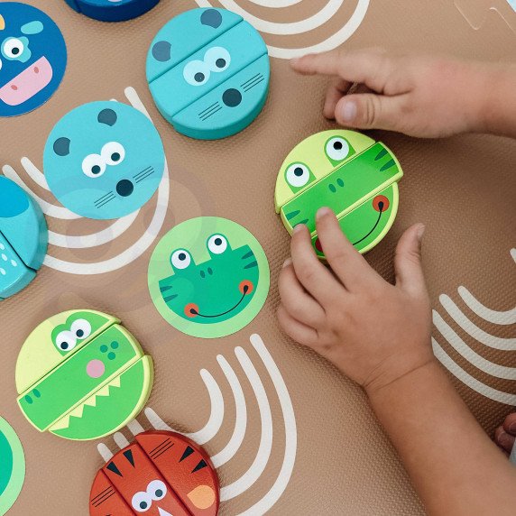 TOOKY TOY Įgūdžių žaidimas Su gyvūnų blokais FSC sertifikuoti