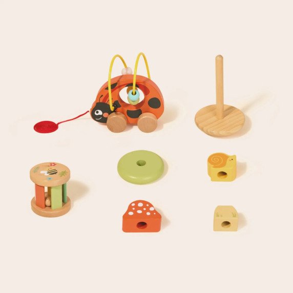 TOOKY TOY „Mergaitės vaikštantis paukštėlis“ 3 į 1 vystymosi žaidimų rinkinys