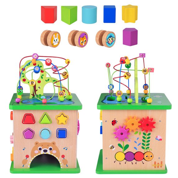 TOOKY TOY Edukacinis Kauliukų rūšiavimo labirintas Susipynęs 5-iš-1