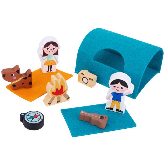 TOOKY TOY Mediniai kempingavimo veikėjai