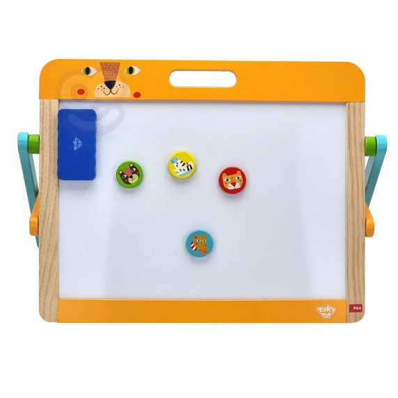 TOOKY TOY Edukacinė 2-iN-1 Magnetinė Skiltė Vaikams Magnetai Kempine 6 vnt.