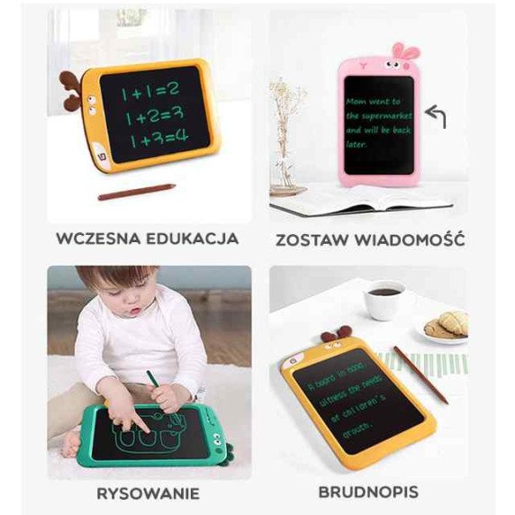 WOOPIE 8.5 colių Dino grafinis planšetinis kompiuteris vaikams piešimui rašikliu + stiliumi