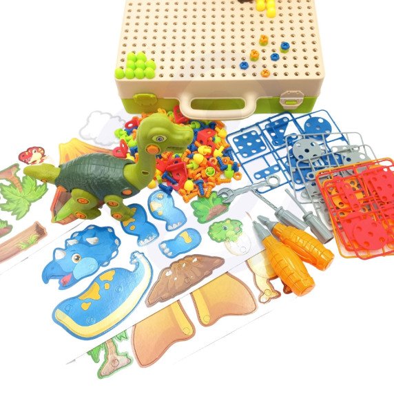 WOOPIE Dinozaurai statybiniai blokai su 3D surinkimo rinkiniu