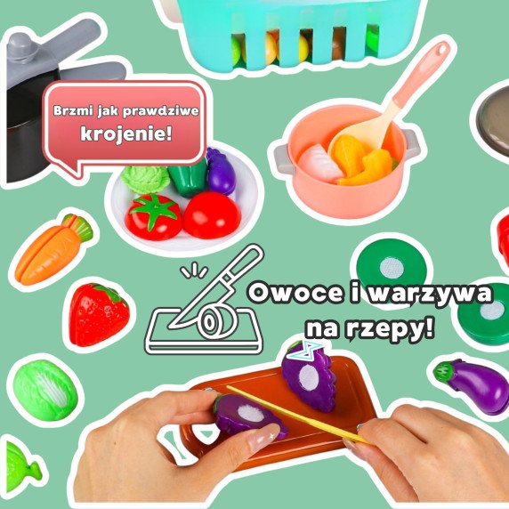 WOOPIE virtuvės reikmenų rinkinys, gaminimo žaislas 108 vnt. žalias