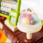 WOOPIE parduotuvės supermarketo vežimėlis pinigų skaičiuoklis Judami elementai + 65 priedų.