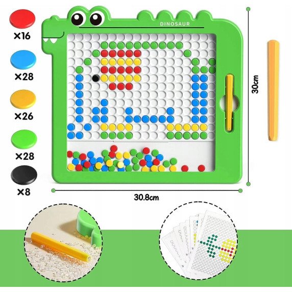 WOOPIE Magnetinė lenta vaikams Montessori MagPad Dinozauras