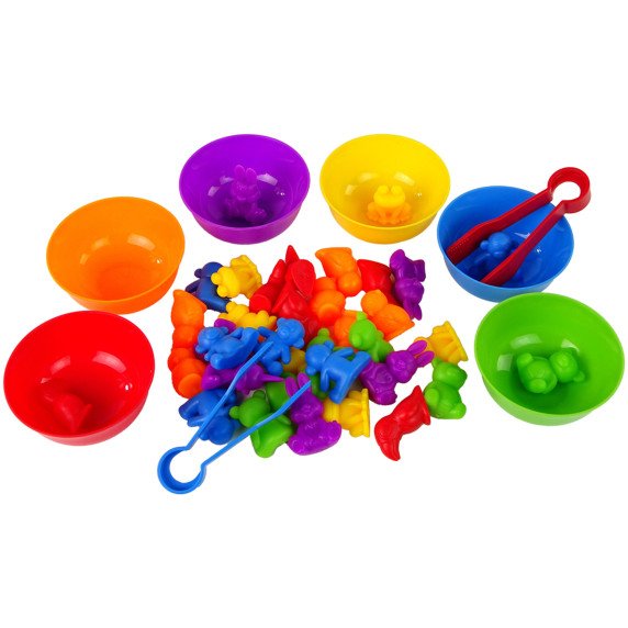 WOOPIE Montessori mokomasis žaidimas Spalvų rūšiavimas Gyvūnai 44 vnt.