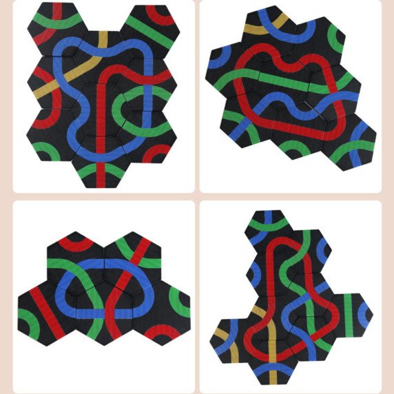 Woopie Puzzle žaidimas Atitikti Spalvų Kelius Šešiakampis Puzzle