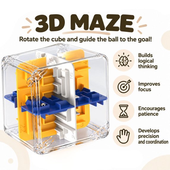 WOOPIE galvosūkiai Logikos žaidimas 3D Labirinte Daugiaspalvių Kubas