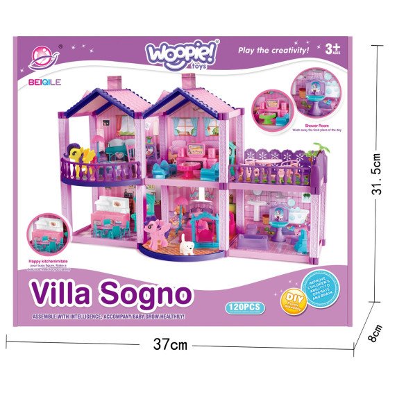 WOOPIE Arklių lėlių namas PONY FANTASY VILLA 120 vnt.