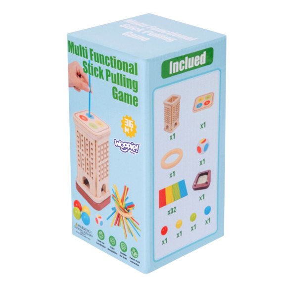 Woopie Mediniai Montessori Įgūdžių Žaidimo Stiebai kamuoliai 3D Bokštas