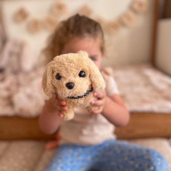 WOOPIE Interaktyvus pliušinis šuo su kaulu Bichon Golden Retriever