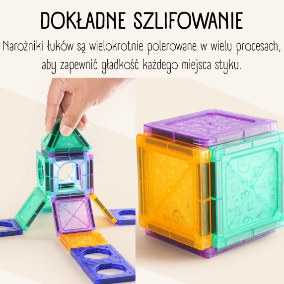 WOOPIE Magnetiniai Statybiniai Blokai 3D Edukacinis Rinkinys Pilis Transporto Priemonės 110 vnt.
