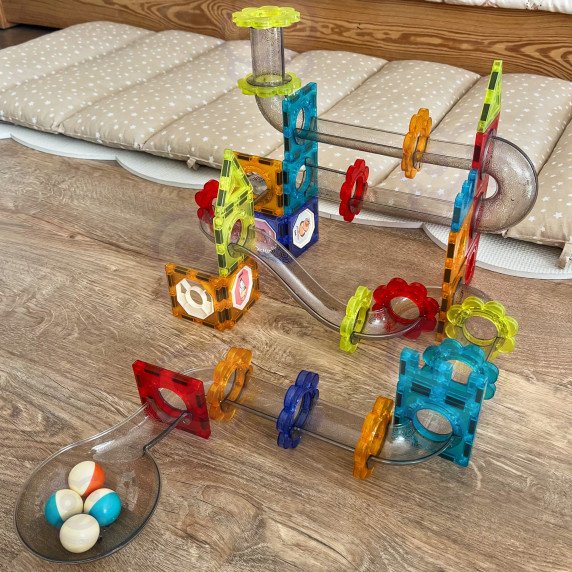 WOOPIE Magnetinės Konstrukcijų Blokai 3D Mokomasis Rinkinys Kamuolių Trajektorija 113 vnt.