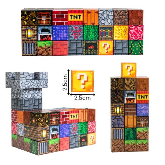 WOOPIE Magnetiniai Statybiniai Blokai 3D Kibirai Mokomoji Rinkinys 63 vnt.
