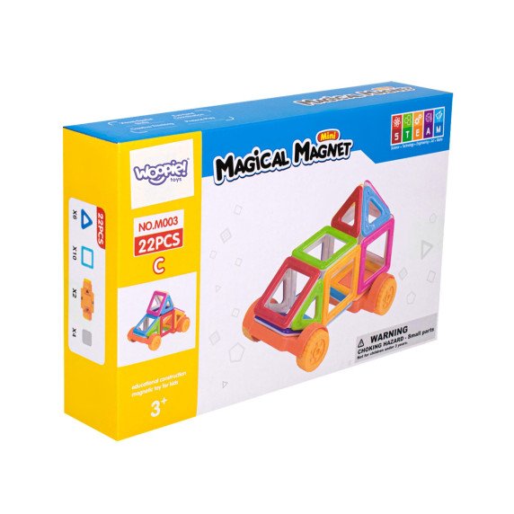 WOOPIE Magnetiniai Blokai Transporto Priemonėms Mini STEAM Pastatai 22 vnt.