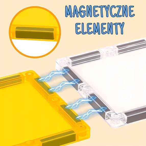 WOOPIE Magnetinės Statybinės Dėžės 7.5 cm Statybos Aikštelė STEAM 47 vnt.